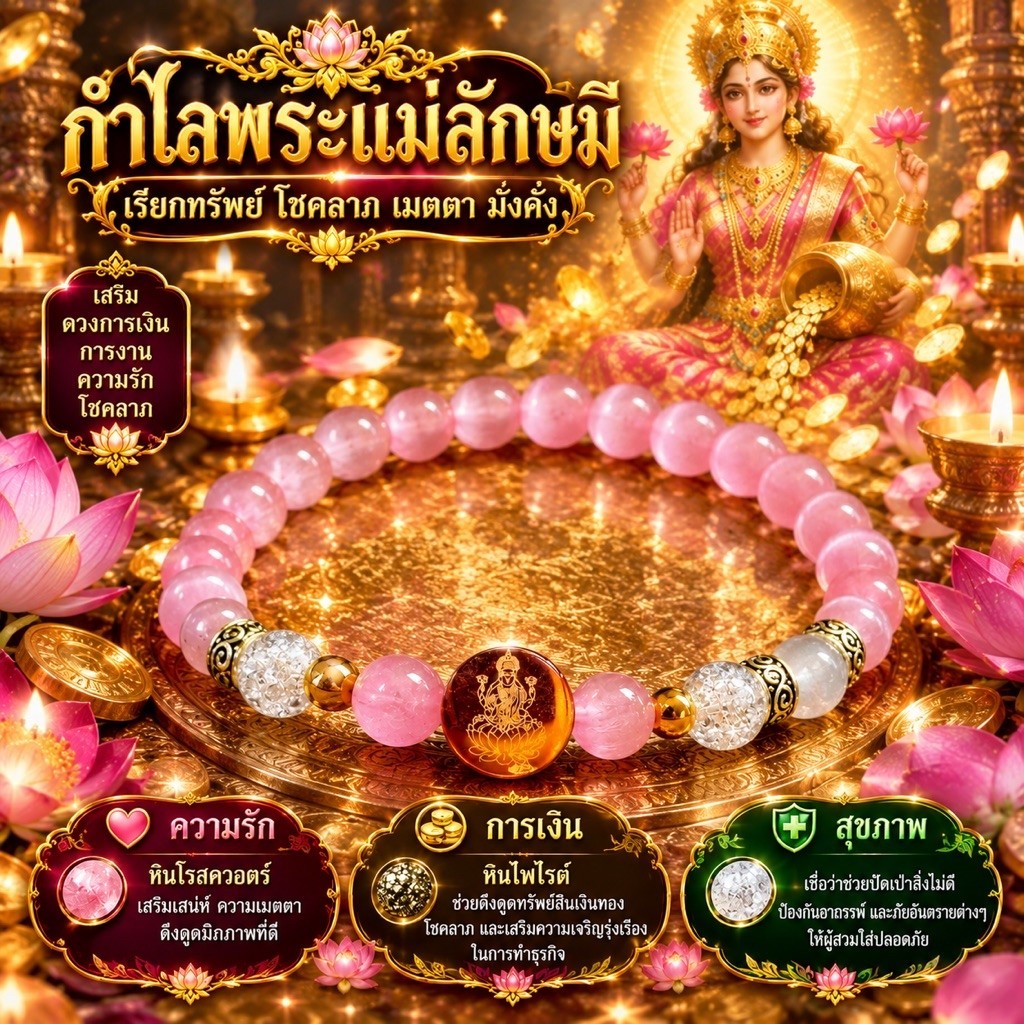 กำไลพระแม่ลักษมีงานเงินความรัก