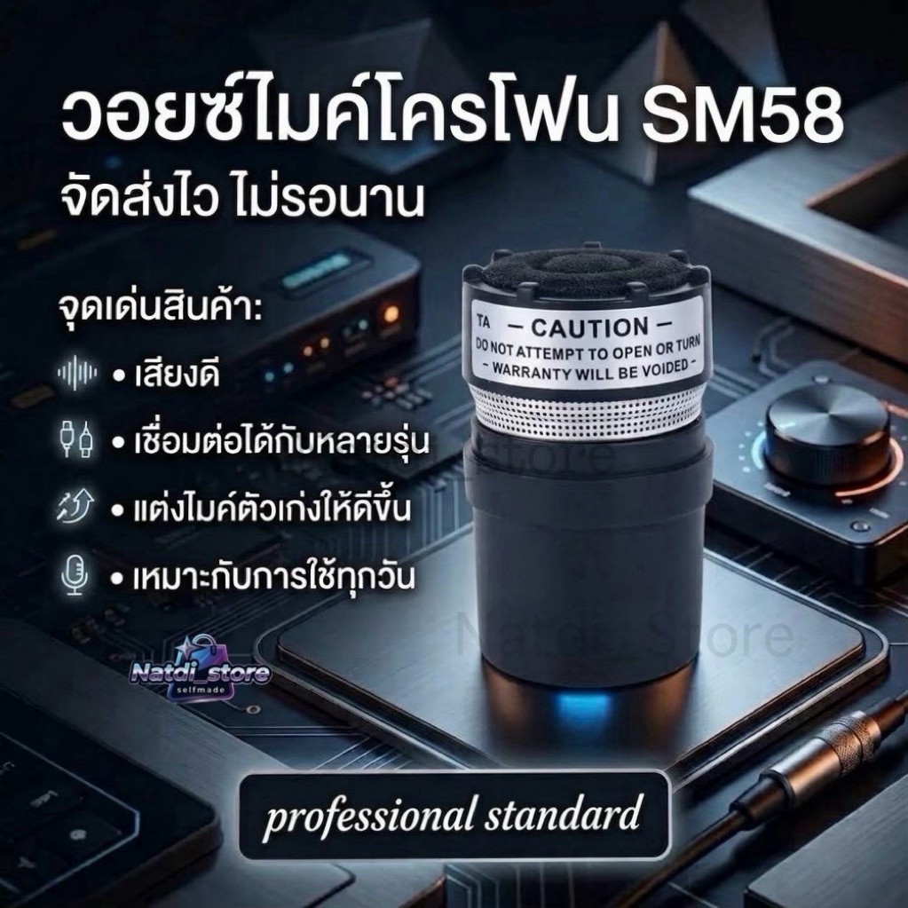 🔥ดีที่สุด 🔥วอยซ์ไมค์🎤 เสียงดี  SM 58🎤 อะไหล่ไมค์โครโฟน