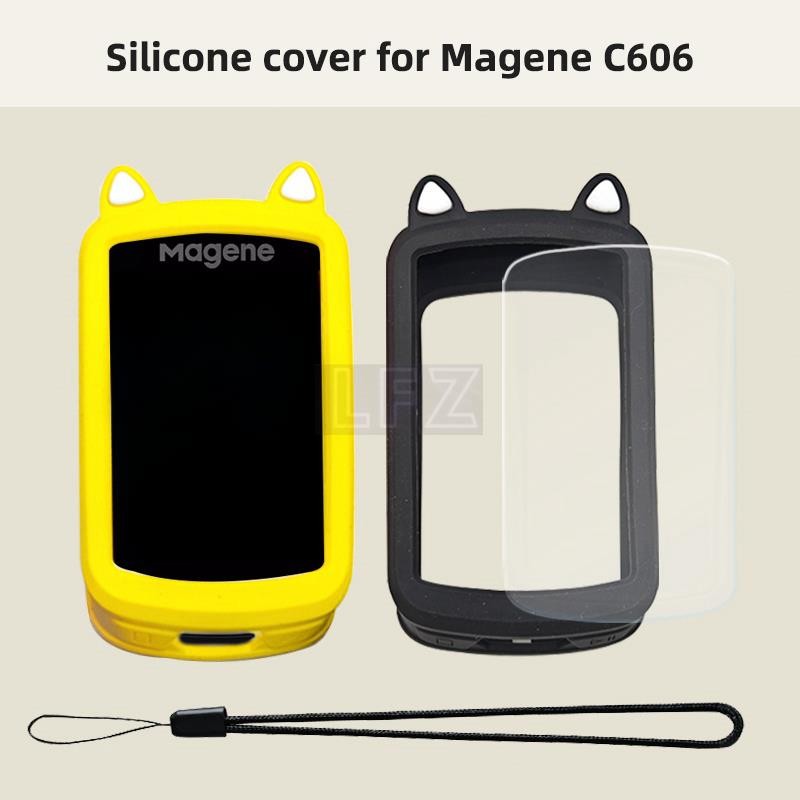 ฝาครอบป้องกันซิลิโคนสําหรับ Magene C606 กรณี GPS จักรยานจักรยานคอมพิวเตอร์ป้องกันหน้าจอ LCD