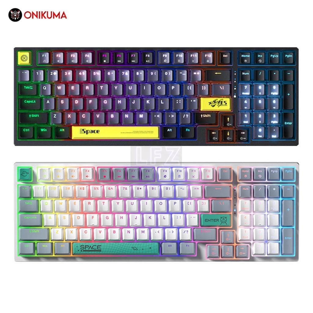 Onikuma คีย์บอร์ดเมคคานิคอล แบบมีสาย G38 พร้อมไฟ RGB 98 คีย์ ออกแบบตามสรีรศาสตร์ สําหรับเกม E-Sports