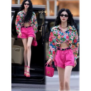 เสื้อเชิ้ตลายดอกไม้ สีสันน่ารัก แมทช์ง่าย