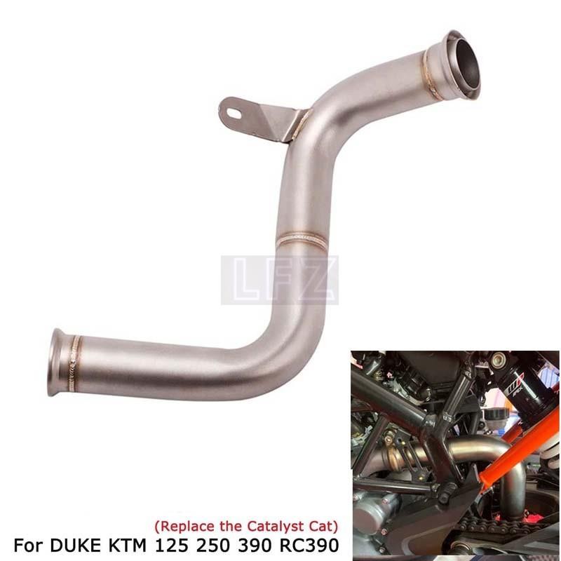 Mofdification ไอเสียสําหรับ KTM 125 250 390 RC390 DUKE 2017-2021 ท่อกลางเปลี่ยน Catalyst Cat