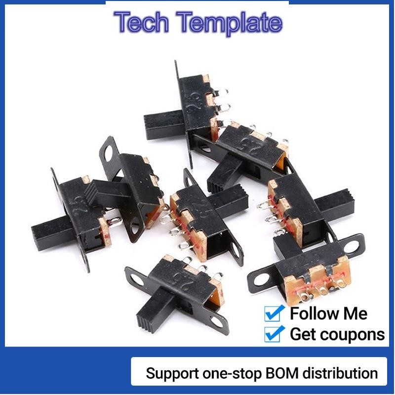 สวิตช์สไลด์ SPDT 50V 0.5 A SS12F15 ขนาดเล็ก 6 มม. สีดํา สําหรับโปรเจคอิเล็กทรอนิกส์ DIY G6 1P2T 10 2