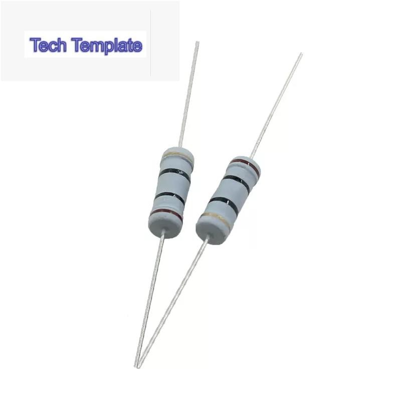 ตัวต้านทานฟิล์มคาร์บอน 3w 5% 10R15R20R22R30R33R39R47R51R68R75R82R91R 10 ชิ้น