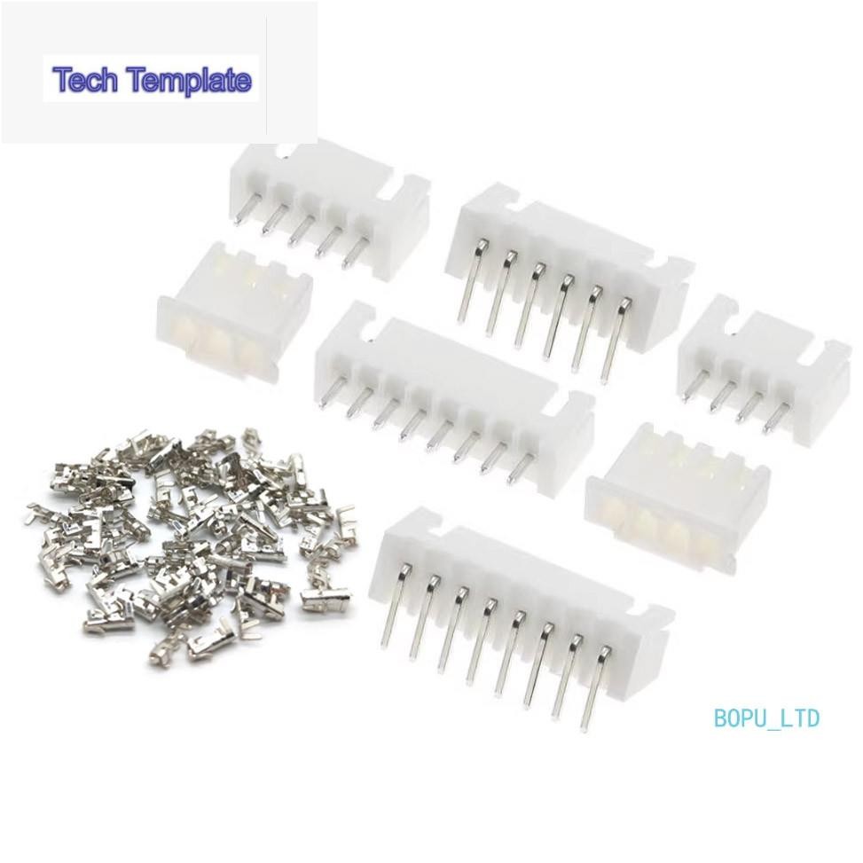 100pcs JST XH2.54 2/3/4/5 Pin Terminals เปลือกพลาสติกชายปลั๊ก + หญิงซ็อกเก็ตสายไฟ XH 2.54 6P 7P 8P 9