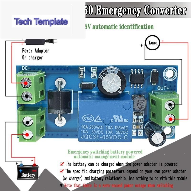 Yx850 พลังงานล้มเหลวอัตโนมัติสลับสแตนด์บายแบตเตอรี่โมดูลแบตเตอรี่ลิเธียม 5V-48V สากลตัวแปลงฉุกเฉิน J