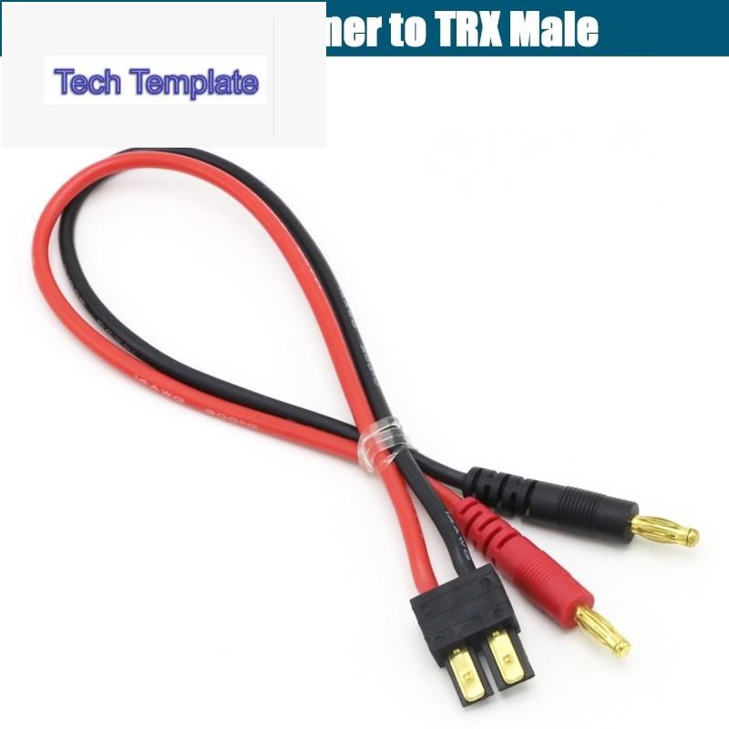 การเชื่อมต่อการชาร์จสายไฟ 4.0 มม. ปลั๊ก Banana to TRX พร้อมสายเคเบิลซิลิโคน 14awg สําหรับ RC Lipo Ba