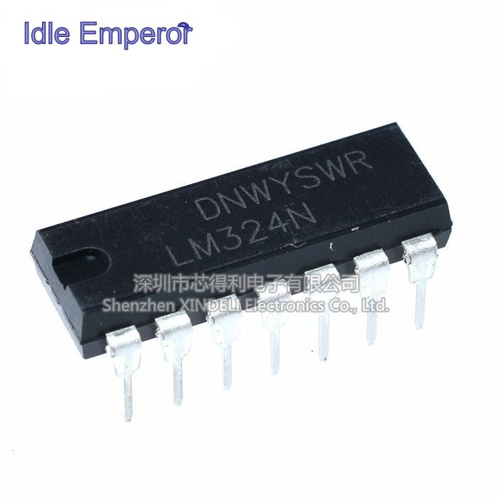 Lm324 LM324 LM324N เครื่องขยายเสียงการทํางานสี่ช่องชิป IC DIP-14 In-Line 14 Pins ยี่ห้อใหม่คลังสินค้