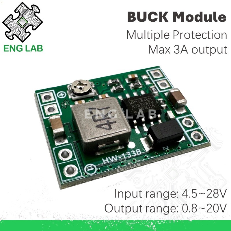 ★โมดูลแปลงพาวเวอร์ซัพพลาย MP1584 3A 4.5V-28V เป็น 0.8-20V