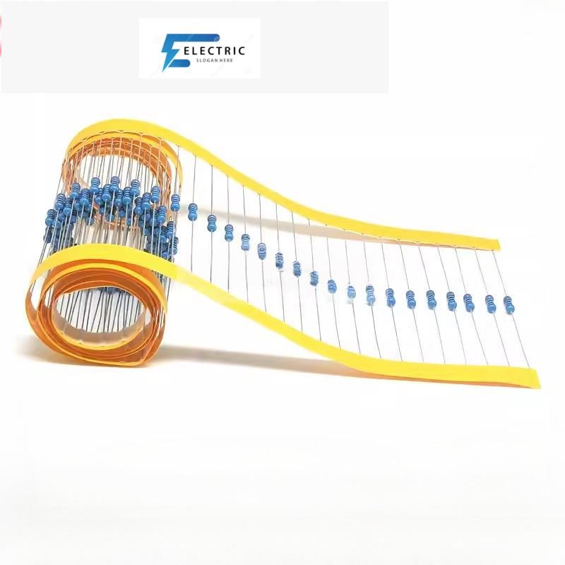 100 ชิ้น 1/4 วัตต์ตัวต้านทานฟิล์มโลหะ 18R ~ 2K 18R 30R 47R 100R 220R 1K 2K โอห์ม 1% โอห์มความต้านทาน