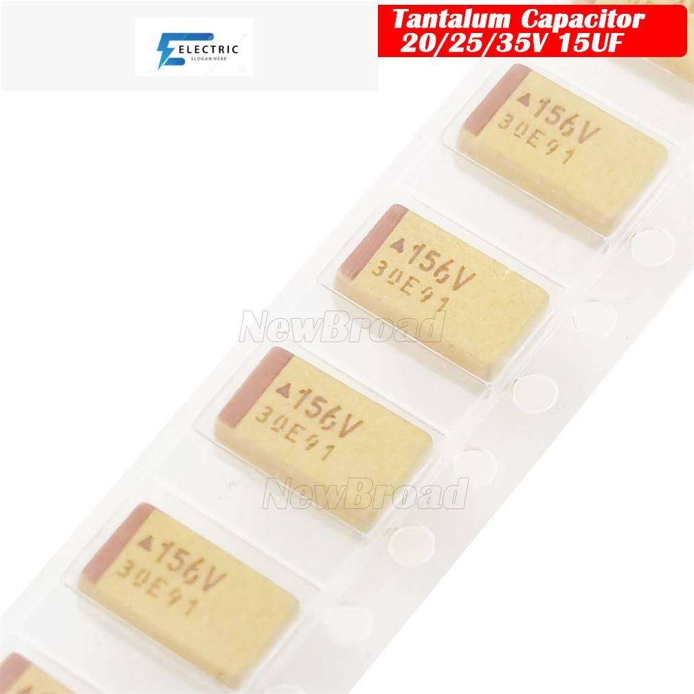10PCS ใหม่ SMD Tantalum Capacitor 15UF 20V 156D 3528 6032 7343 25V 156E 6032 7343 35V 156V 6032 7343