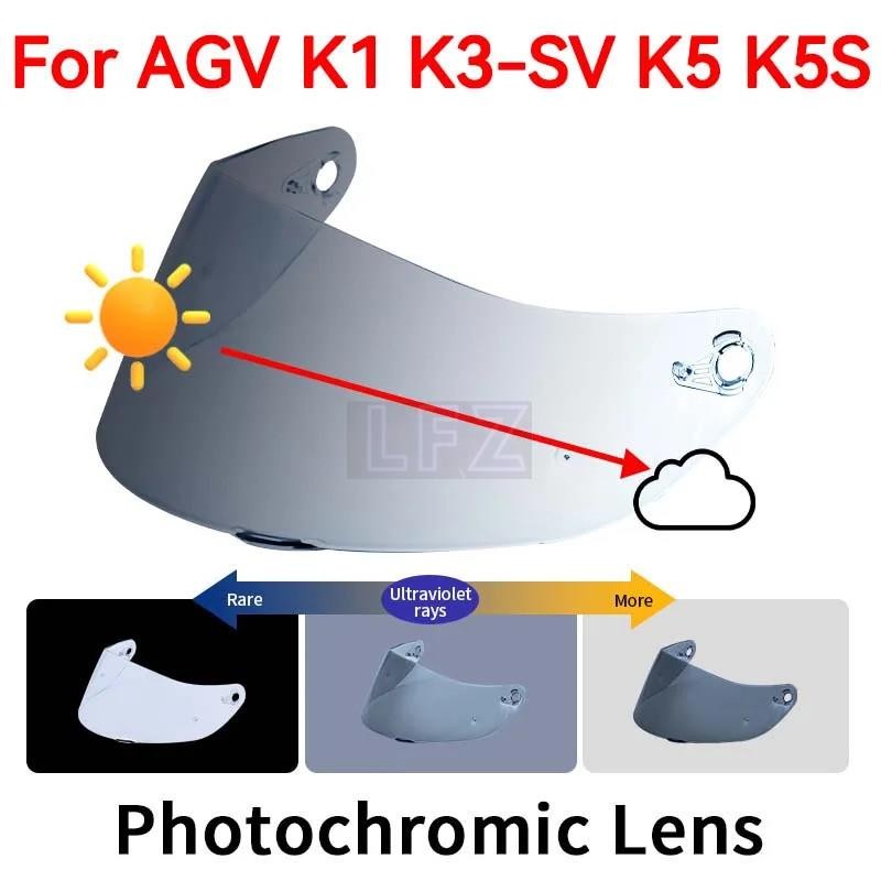 2025NEWPhotochromic VisorสําหรับAGV K5 K5S K5-S K3SV K3-SV K1 หมวกกันน็อคแว่นตาหน้าจอโล่อุปกรณ์เสริม