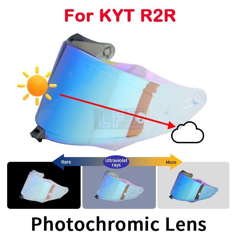 2025NEWPhotochromic Shield สําหรับ KYT R2R หมวกกันน็อกแบบเต็มหน้า Uv-cut Visor Viseira ปริศนา Ete ชิ