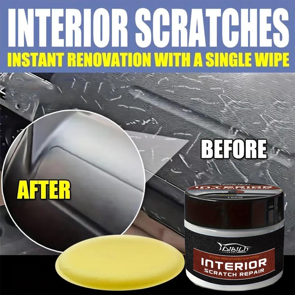 Dashboard Scratch Repair Kit อะไหล่รถยนต์ Refurbish Wax แบบพกพา Scratch Repair Wax สําหรับภายในรถ yi
