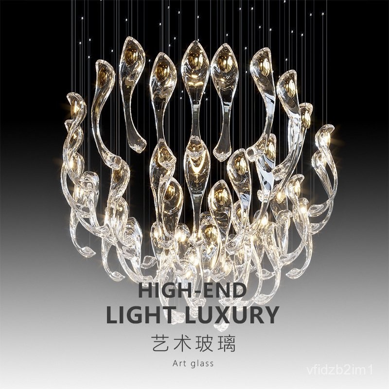 Sales Department Crystal Glass Chandelier Art Club Living Room Villa Hotel Lobby Lighting Engineerin