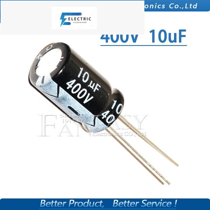 10PCS Higt quality 400V10UF 10*17mm 10UF 400V 10*17 Electrolytic capacitor