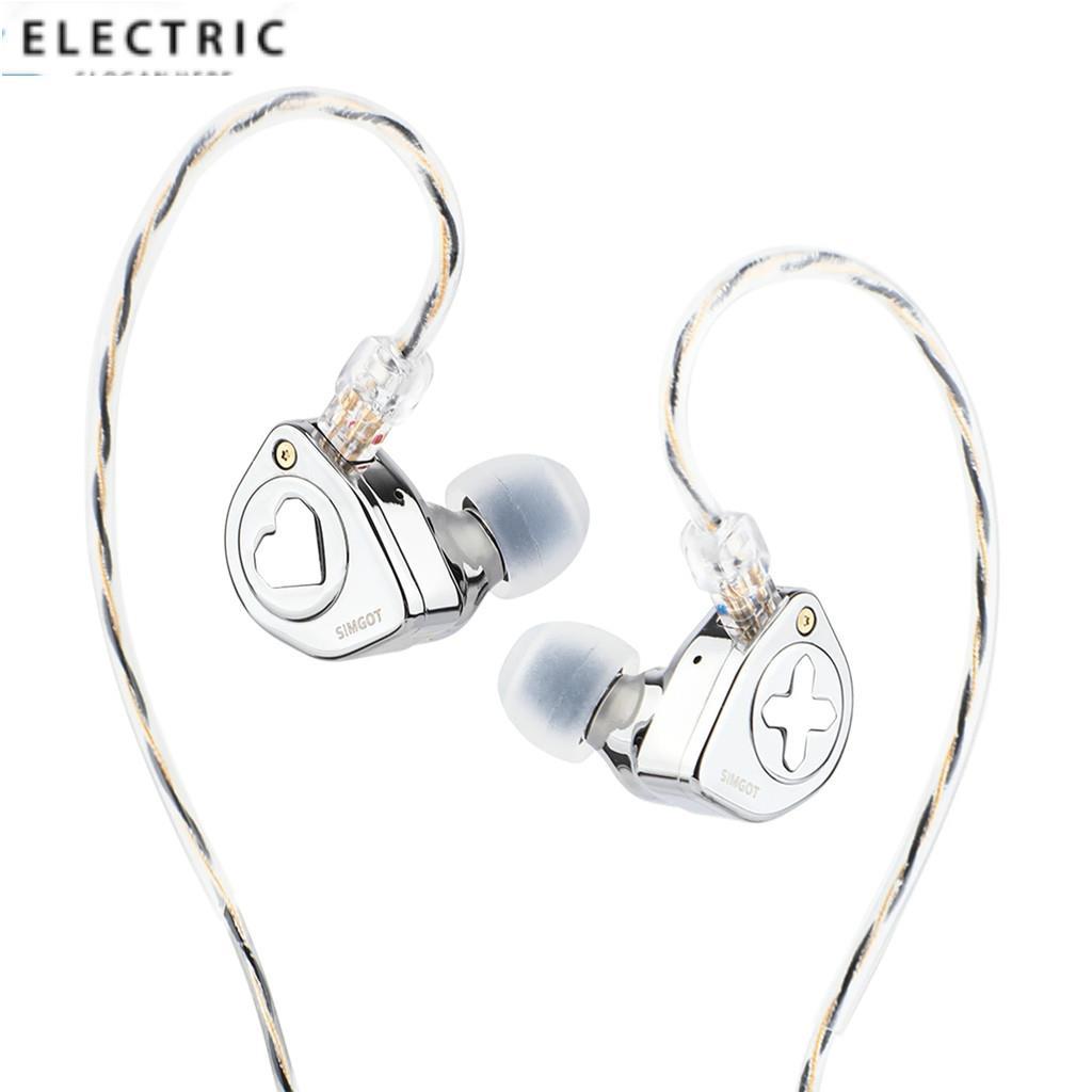 Simgot EW300 1DD + 1Planar + 1PZT Hybrid Driver IEM HIFI หูฟังที่ถอดออกได้หัวฉีด Silver-Plated OFC I