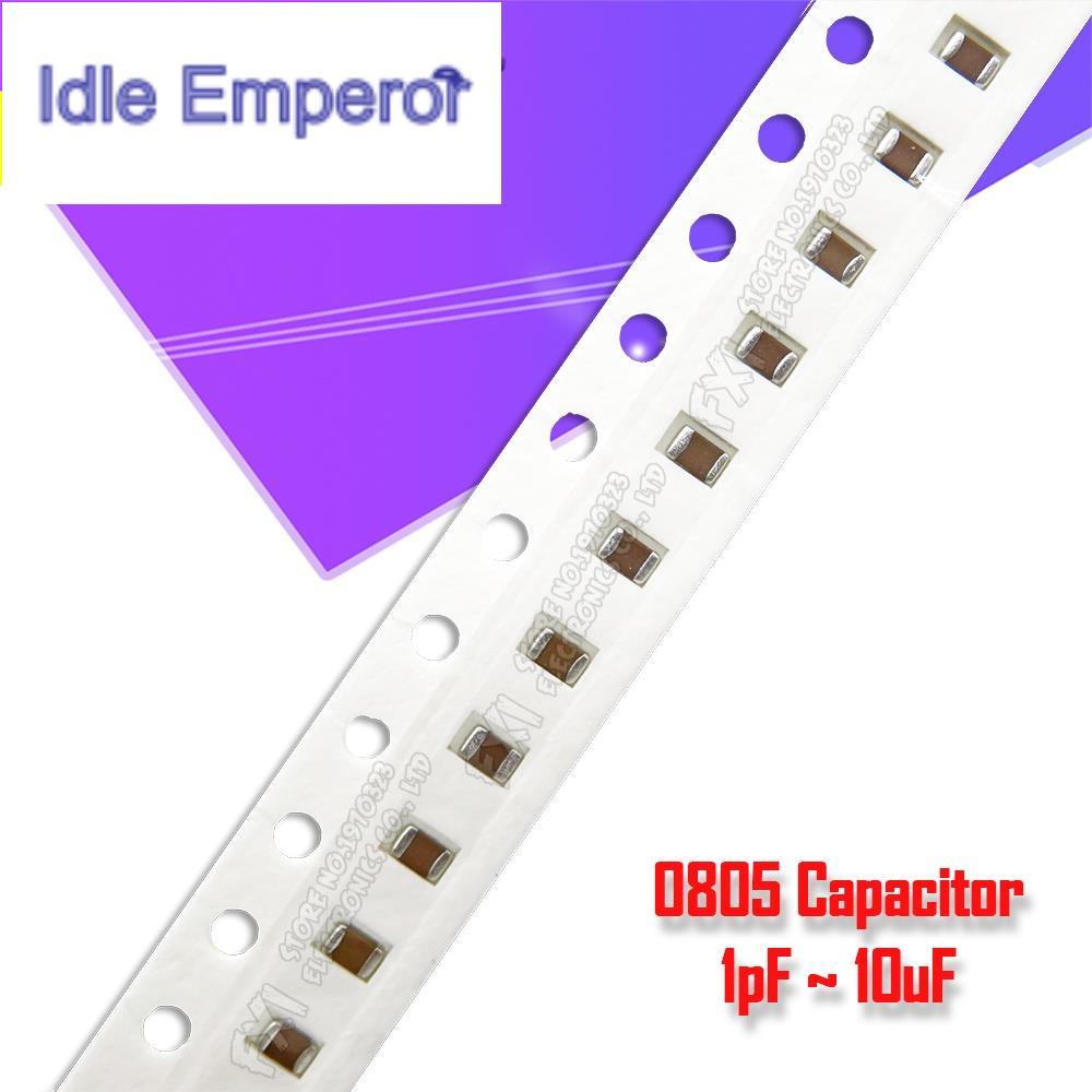 ตัวเก็บประจุฟิล์มเซรามิค แบบหนา 0805 SMD ชิป hjxrhgal 0.5PF ~ 300PF 0.5PF 1PF 2PF 4.7PF 10PF 20PF 47