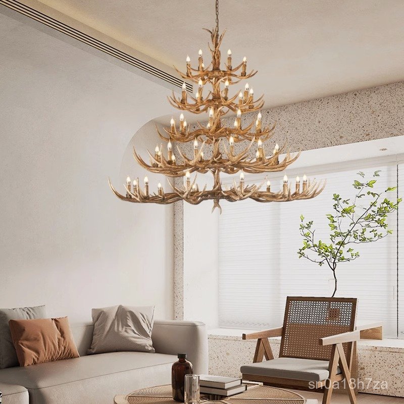 Nordic Retro Antler Pendant Light Unique Creative Industrial Style Hot Pot Restaurant Cafe Living Ro