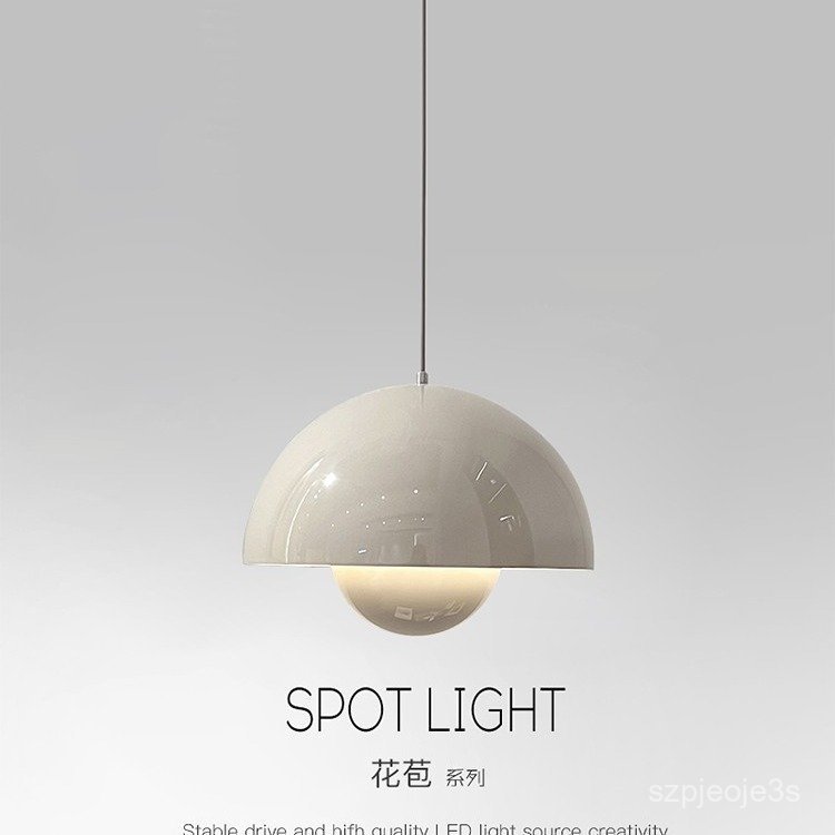 Danish Bud Small Pendant Light Bedroom Bedside Hanging Light Simple Modern Dining Room Bar Cream Sty