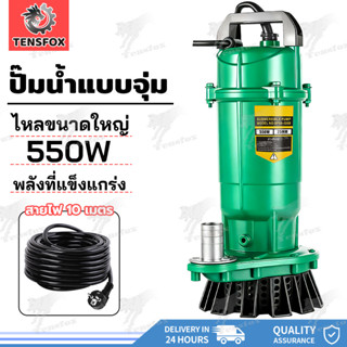 Tensfox ปั๊มแช่ 1 นิ้ว ปั๊มน้ำ ปั๊มแช่ไฟฟ้า 550W มอเตอร์ทองแ…