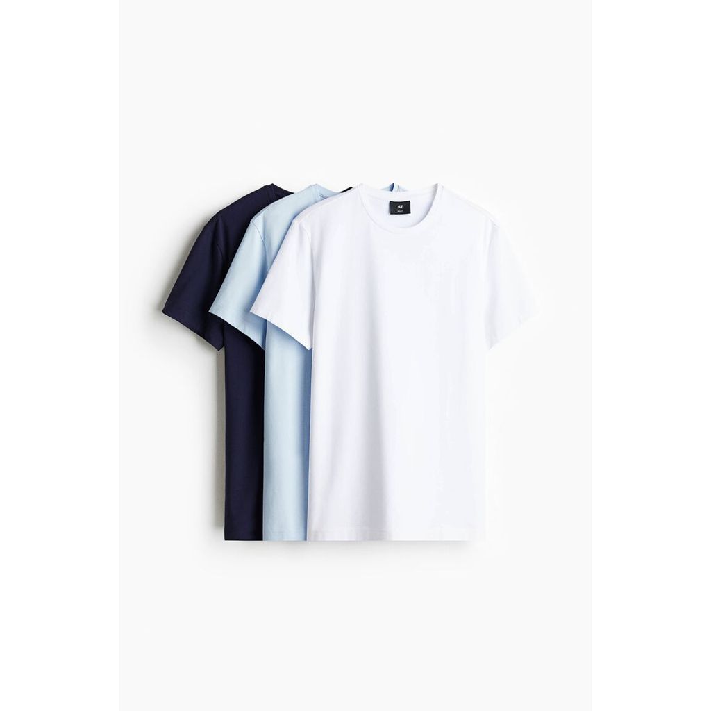 H&M(เอชแอนด์เอ็ม) ชุดเสื้อยืด Slim Fit 3 ตัว ผู้ชาย 578630_17