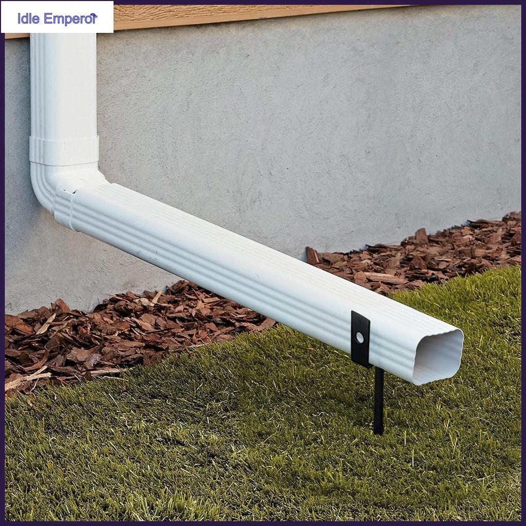 ขายึดรางน้ํา 2 ชิ้นแนวนอน Rain Gutter Stake ปรับ Downspout Stabilizing Support สําหรับ Ground win1th