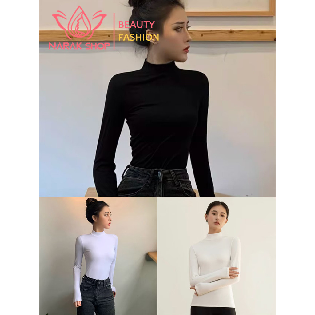 เสื้อคอเต่า เสื้อแขนยาว เสื้อกันหนาวบางๆ สำหรับสตรี