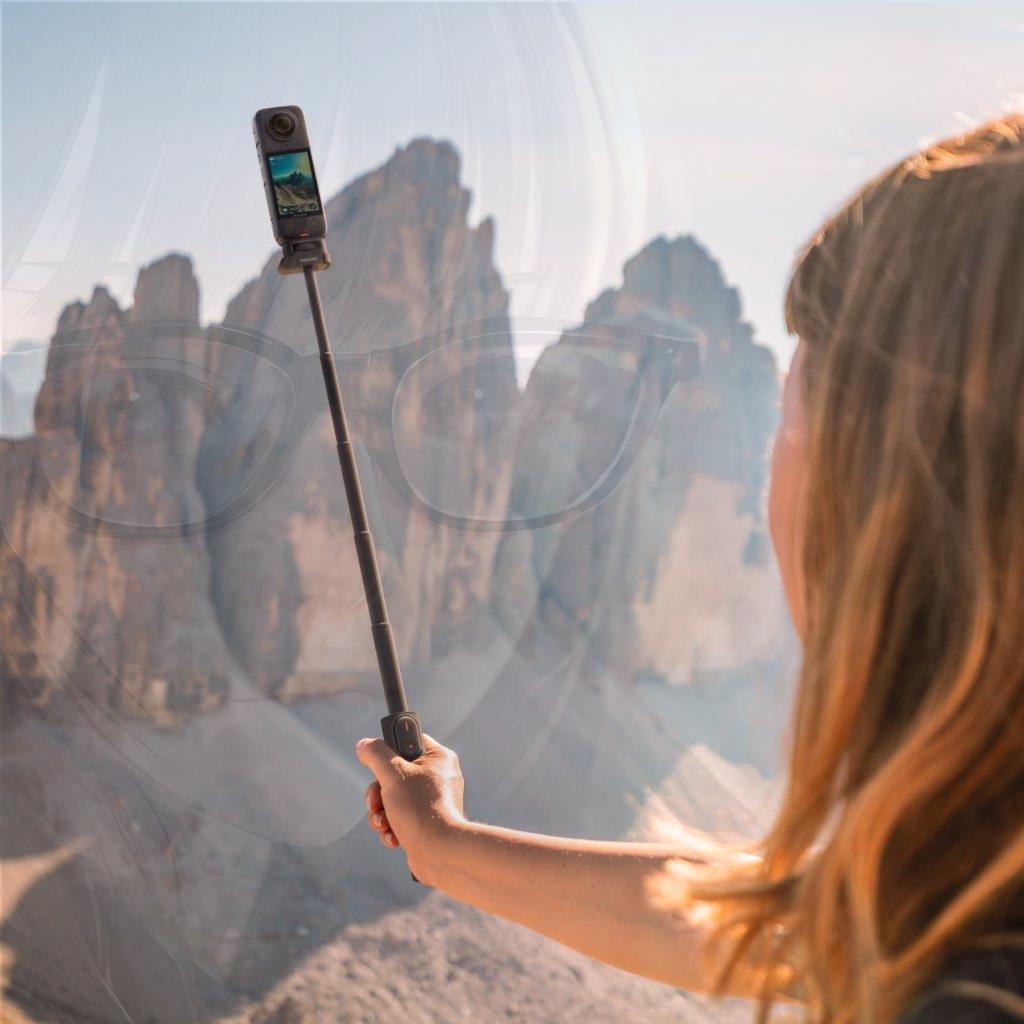 Insta360 แบบพับได้ 2-in-1 Selfie Stick (1/4 "Mount) สําหรับ Insta360 X5Insta360 X4Insta360 X3