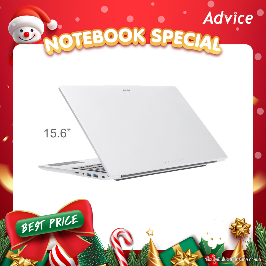 Acer Notebook (โน๊ตบุ๊ค) Aspire Lite 15 AL15-52P-38J3 (Light Silver) - A0172420