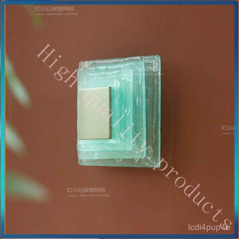 Full Spectrum Retro Glass Wall Lamp  Creative and Unique Vintage Style1960s Italian Square Living Ro