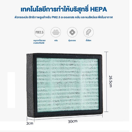 PANDA เครื่องกรองอากาศ ควบคุมหน้าจอสัมผัส กรอง PM2.5 สำหรับห้องไม่เกิน 55 ตรม. รุ่น S-942 - รูปที่ 3