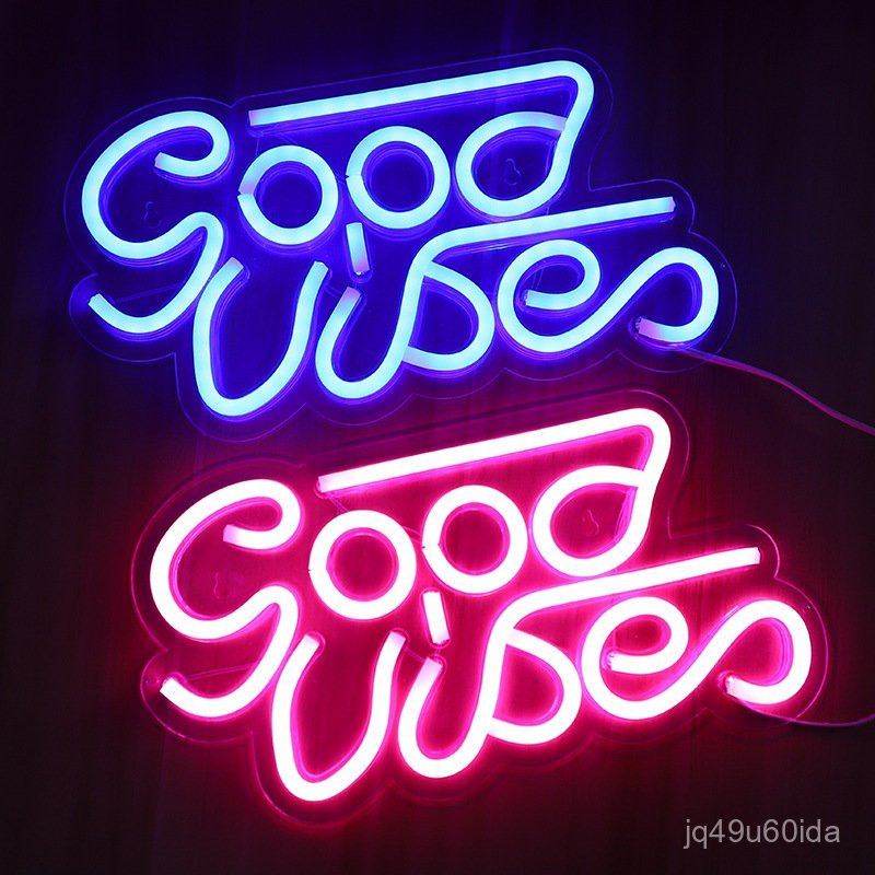 Backplate Neon Light New good vibes  Transparent Acrylic Neon Light Flexible Neon Light BDJC