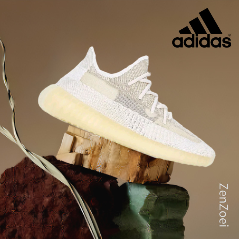 (ของแท้ 100%) 💯 adidas originals Yeezy Boost 350 V2 Natural  FZ5246 beige Low Sneakers