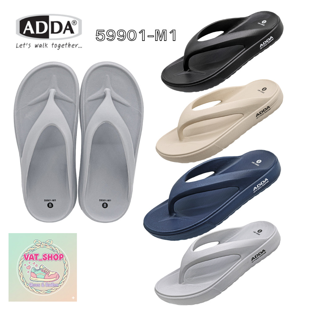 รองเท้าแตะ ADDA  แบบหูคีบผู้ชาย รองเท้าลำลอง รุ่น 59901M1 (ไซส์ 7-10)