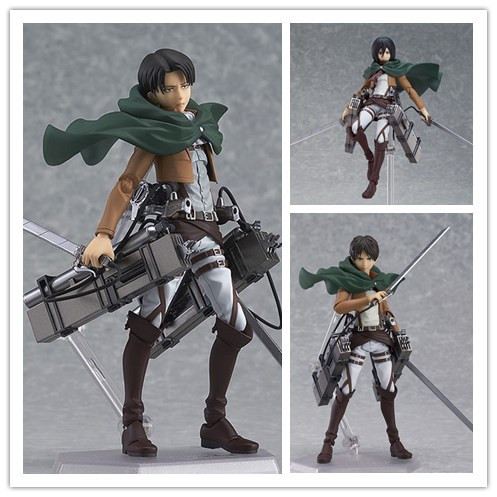 อะนิเมะญี่ปุ่นโจมตีบน Titan Eren Jaeger Mikasa Ackerman และ Levi Ackerman เคลื่อนย้ายได้ Action Figu