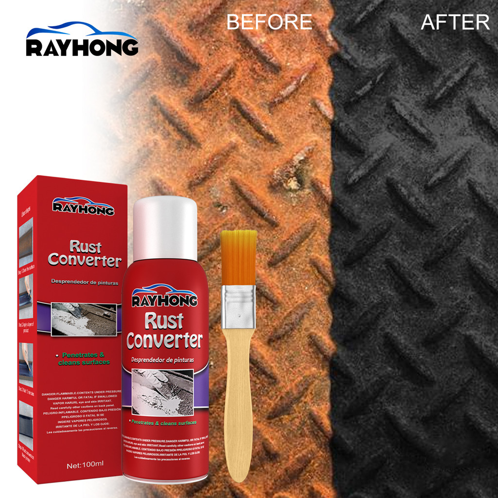 rayhong น้ำยาหยุดสนิม 100ml ป้องกันสนิม การกำจัดสนิม ฟื้นฟูความมันวาว เหมาะสำหรับชิ้นส่วนโลหะที่เป็นสนิม – โปรปัง