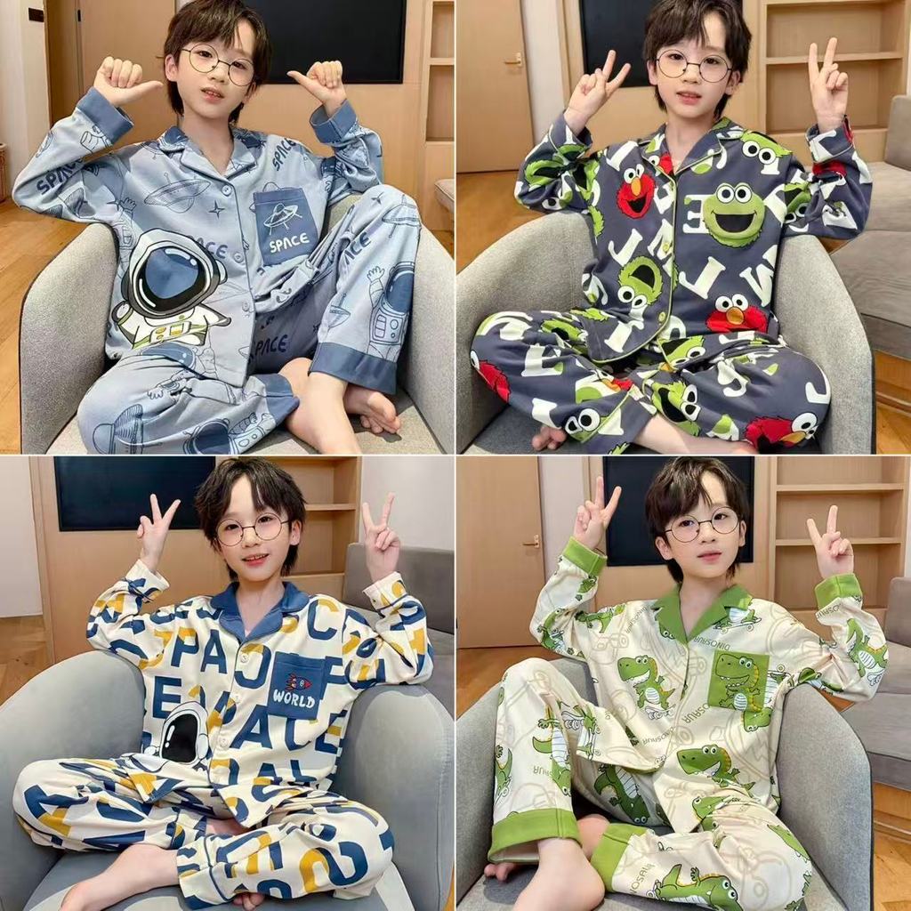 เสื้อผ้าของเด็กชาย,ชุดนอนวัยรุ่น,ผ้าฝ้ายคุณภาพสูง,ของใหม่เปิดตัวใหม่,เสื้อแขนยาว+กางเกงขายาว