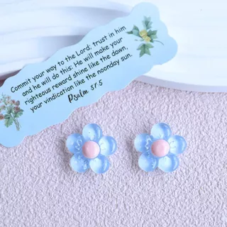 ❮10 ชิ้น❯ เรซิ่นของตกแต่งเรซิน DIY ดอกไม้ห้ากลีบโปร่งใส ดอกไม้คละสีงานฝีมือ ดอกไม้ตกแต่งชิ้นงาน