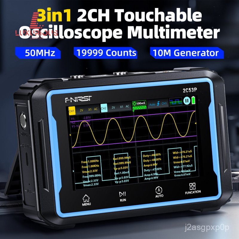 FNIRSI 2C53P 3 in 1 Oscilloscope+Multimeter+Signal Gene rato SJQE