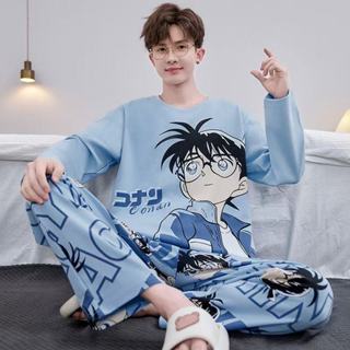 150~185cm,ชุดนอนชาย,ชุดนอนวัยรุ่น,ลายหล่อลายการ์ตูน,เสื้อแขน…