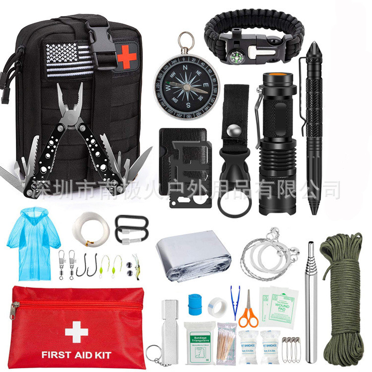 Outdoor Multi-Function Tool Combination Camping Equipment Survival Tool Outdoor Survival Emergency T