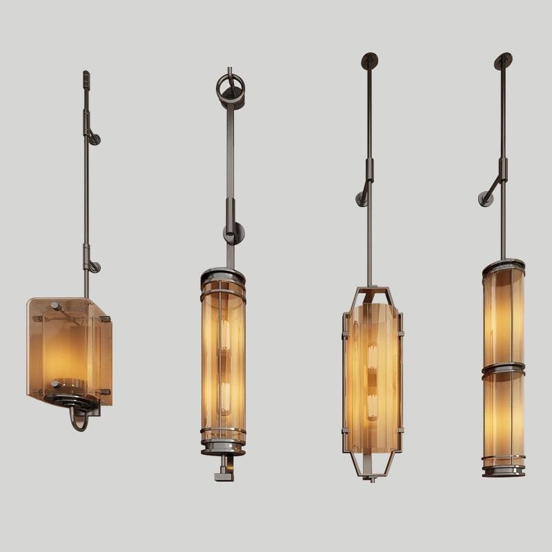 Zhongshan Minimalist Zhongshan Glass Wall Lamp Villa Living Room Background Wall Hotel Lobby Banquet