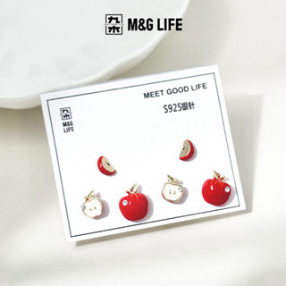 M&G LIFE Apple Series 3 Pairs Stud Earrings ต่างหูเงินแท้ S9…