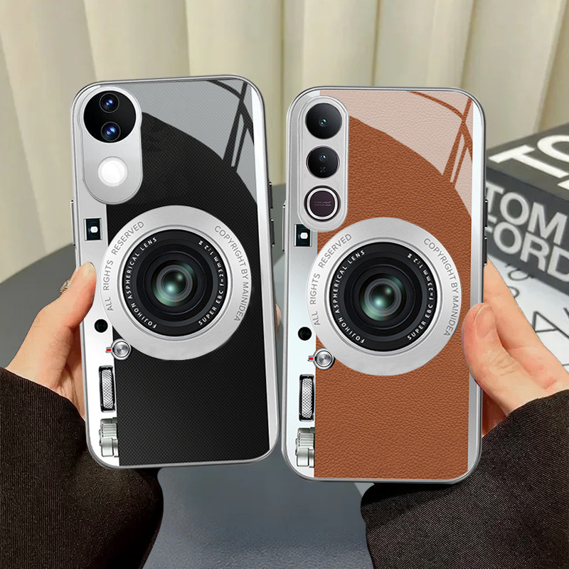 เคส Vivo V50 V60 เคส Vivo V50 Lite เคสตลกย้อนยุคกล้องกันกระแทกเคสเย็นหล่อเปลือก 2025 ใหม่กระจกโทรศัพ