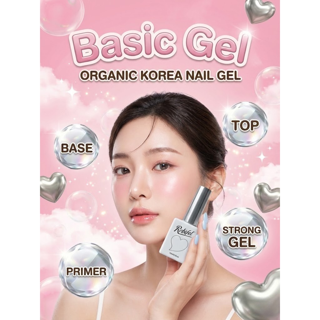 ROBIFEL เล็บเจล เกาหลี ออแกนิก Top / Base / Primer / strong gel / Topกระจก / Rubber Base / กาวPVC /Topเปลือกไข่ / ล้างสี