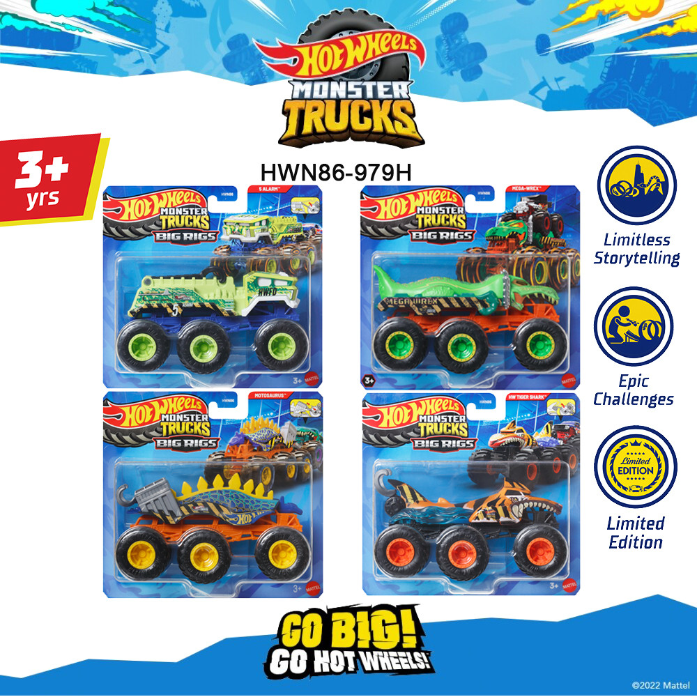 Hot Wheels Monster Trucks Big Rigs รถลาก ฮอตวีลส์ มอนสเตอร์ทรัคส์ คละแบบ HWN86 (979H) TH
