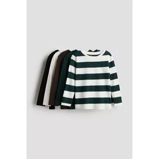 H&M(เอชแอนด์เอ็ม) เสื้อยืดแขนยาว แพ็ก 5 ตัว Boys 5-pack long-sleeved T-shirts 0749175_16