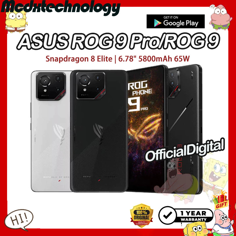 Global Rom Asus ROG Phone 9 Pro ROG Phone 9 Snapdragon 8 Elite 5800mAh 65W ROG 8 Pro | สนับสนุนไทยและ Google Gaming Phon