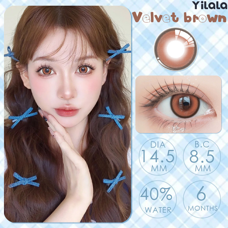【ราคาต่ำสุด】คอนแทคเลนส์สี 1 คู่ เลนส์สีเทา/น้ำตาล ขนาดใหญ่พิเศษ (Big Eyes) แบบใช้แล้วทิ้งครึ่งปี